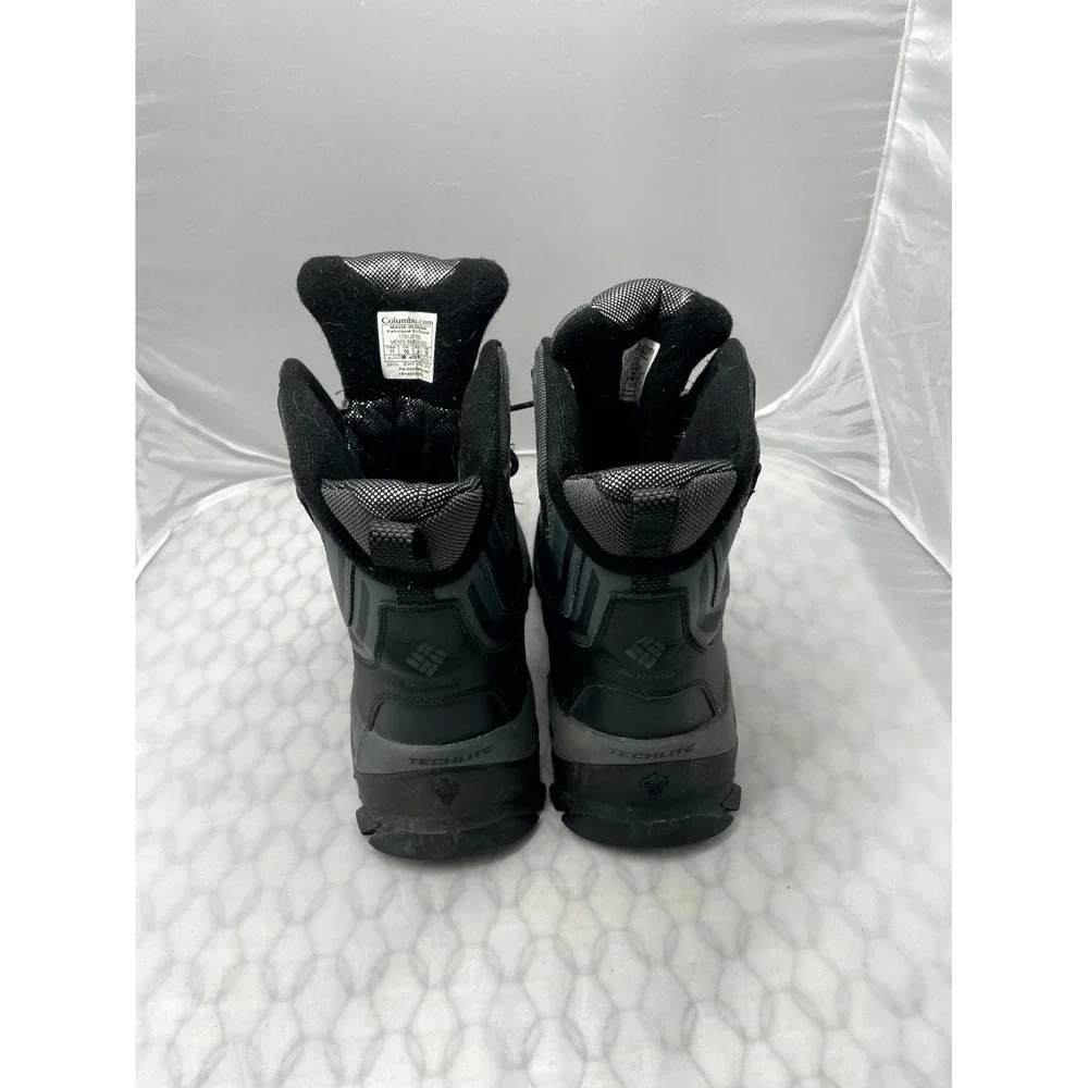 Columbia Bugaboot Plus IV Mens 11 Black Graphite Omni Heat Lace Up Winter Boots